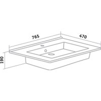  Runo Тумба с умывальником Модена 75 + Оскар 75 (подвесная, железный камень)