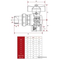 Запорная арматура ITAP Кран шаровый угловой 298 1/2”