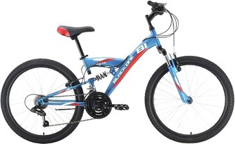 Велосипед Black One Ice FS 24 D 2022 (голубой/белый/красный)