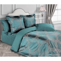 2-спальный комплект постельного белья с евро простыней Экотекс Элитный комплект Альфредо (2-сп с европростыней, нав. 70х70 и 50х70)