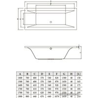 Ванна Bonito Home Valencia 180x80 (с ножками)