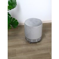 Пуфик Sheffilton SHT-B20-1 (серое облако/хром лак)