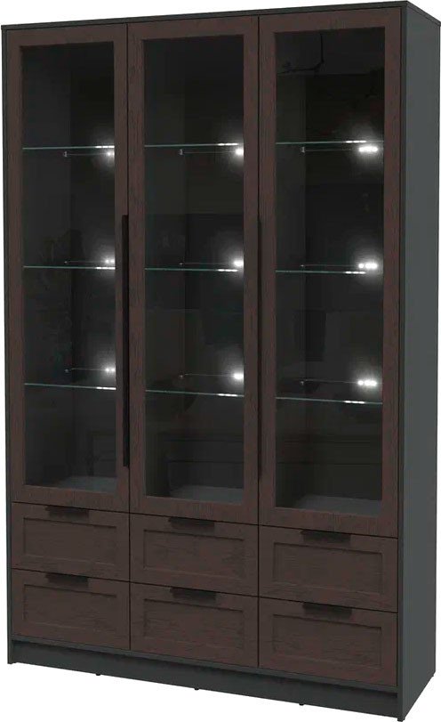 

Шкаф-витрина Интерлиния Концепт Тренд КТ-ШВ3 с подсветкой (антрацит/дуб английский)