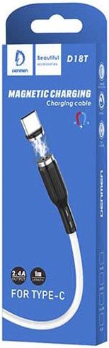 Кабель Denmen D18T USB Type-A - USB Type-C (1 м, белый)