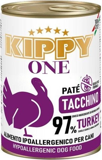 

Консервированный корм для собак Kippy One Monoprotein Hyppoallergenic для всех пород Индейка 400 г