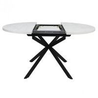 Кухонный стол Виста Парма 100x100/135 (лайт бетон/муар черный)