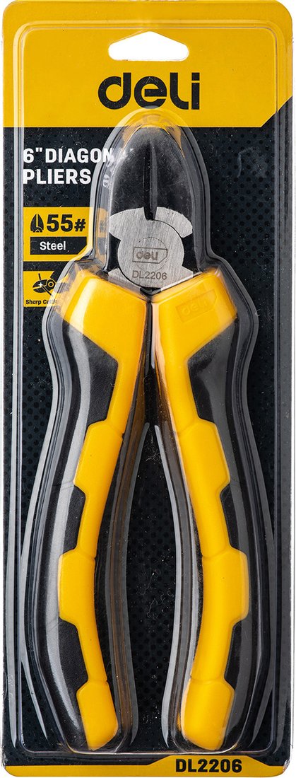 

Кусачки боковые (бокорезы) Deli YS EDL2206 (160мм, желтый/черный)