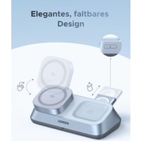 Беспроводное зарядное Ugreen MagFlow 3-in-1 W711 55677 (голубой)