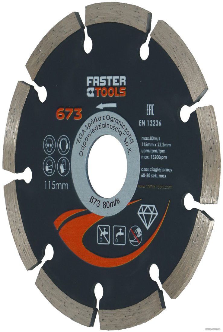 Отрезной диск алмазный  Faster Tools 676