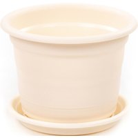 Кашпо Полесье Ксения №5 с поддонником 07404 (2 л, кремовый)