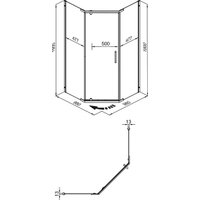 Душевой уголок Triton Дека 100x100 (хром, без поддона)
