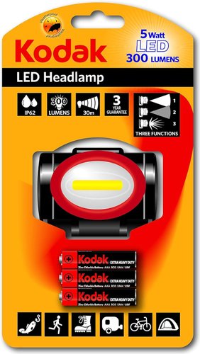 Фонарь Kodak LED Нeadlamp 5W/300lm +3AAA 30413870