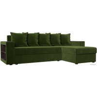 Угловой диван Лига диванов Дубай лайт правый 114168 (микровельвет зеленый)