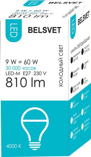 Belsvet LED-M A60 E27 9 Вт 4000 К