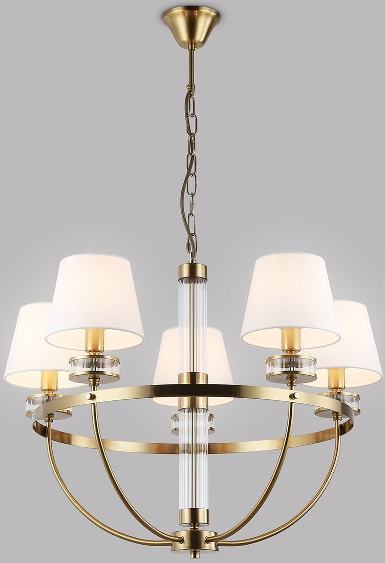 Подвесная люстра Ambrella light LH71251/5 BS/WH (латунь/белый)