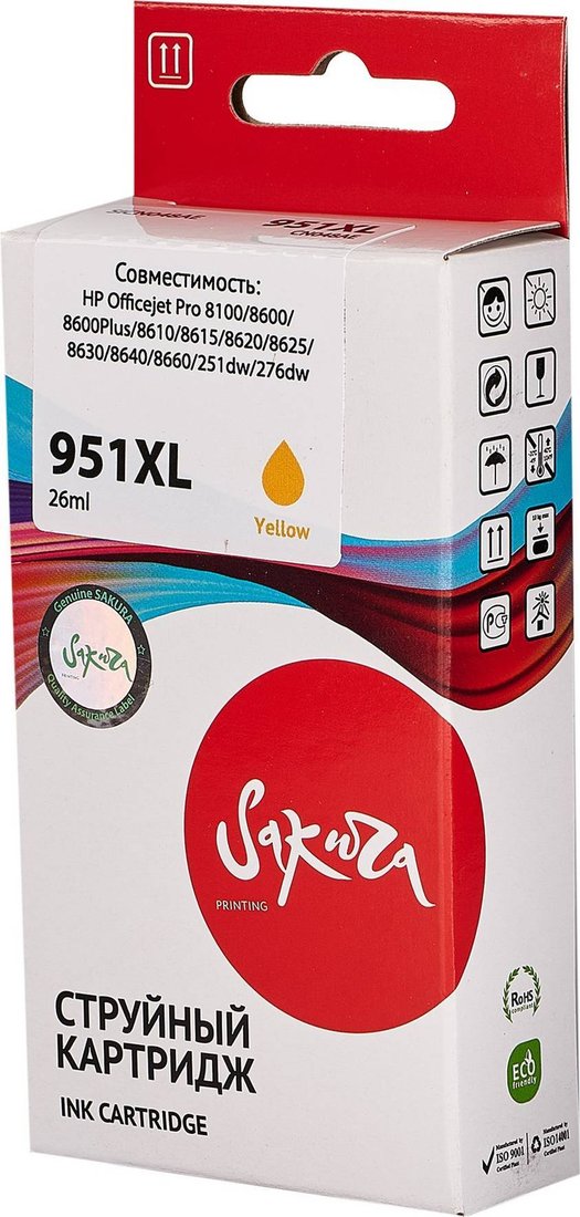 

Картридж Sakura Printing SICN048AE (аналог HP 951XL Yellow)