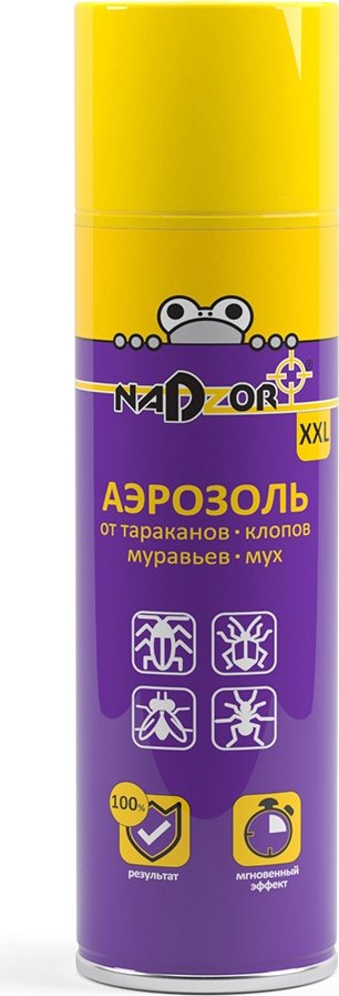 

Аэрозоль против насекомых Nadzor Аэрозоль xxl от тараканов, клопов, муравьев, мух 440 мл
