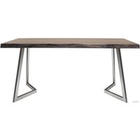 Кухонный стол Buro7 Уиллис 180 (с обзолом, дуб мореный/серебро)