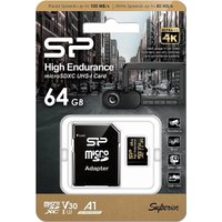 Карта памяти Silicon-Power Golden Series High Endurance microSDXC SP064GBSTXDV3V1HSP 64GB (с адаптером)