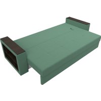 Диван Лига диванов Дубай Лайт полки слева 132284L (рогожка Амур 11 зеленый)