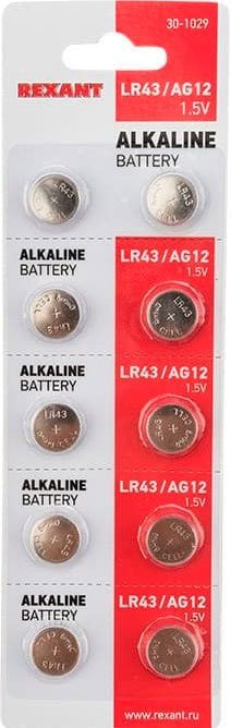 

Батарейка Rexant LR43 10 шт 30-1029