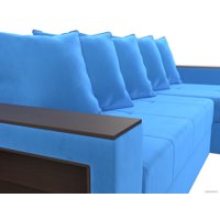 Угловой диван Лига диванов Дубай лайт правый 114154 (велюр голубой)