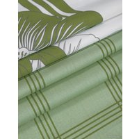 Евро комплект постельного белья Amore Mio Сатин Тропик Евро 24893 (зеленый/белый)