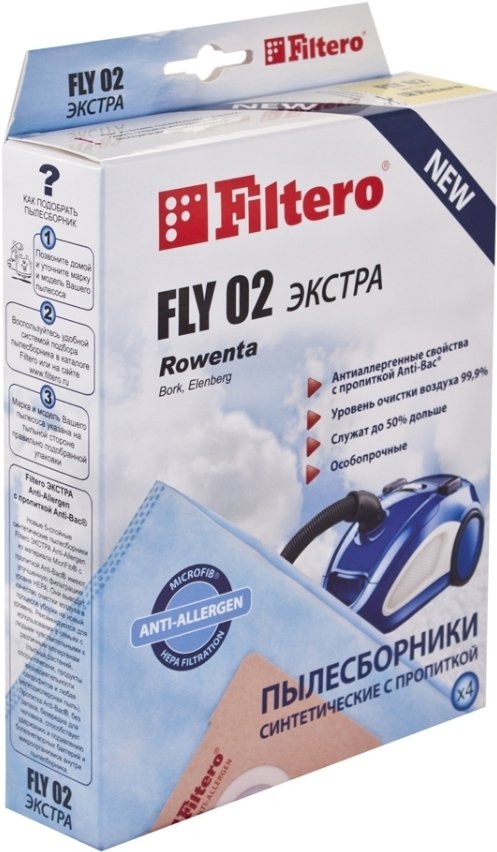 

Комплект одноразовых мешков Filtero FLY 02 Экстра (4)