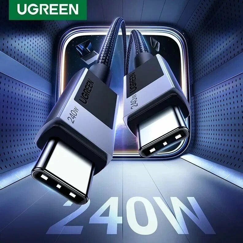 

Кабель Ugreen L513 USB Type-C - USB Type-C 45068 (2 м, черный)