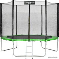 Батут Atlas Sport 252 см - 8ft Basic (с лестницей, внешняя сетка, зеленый)