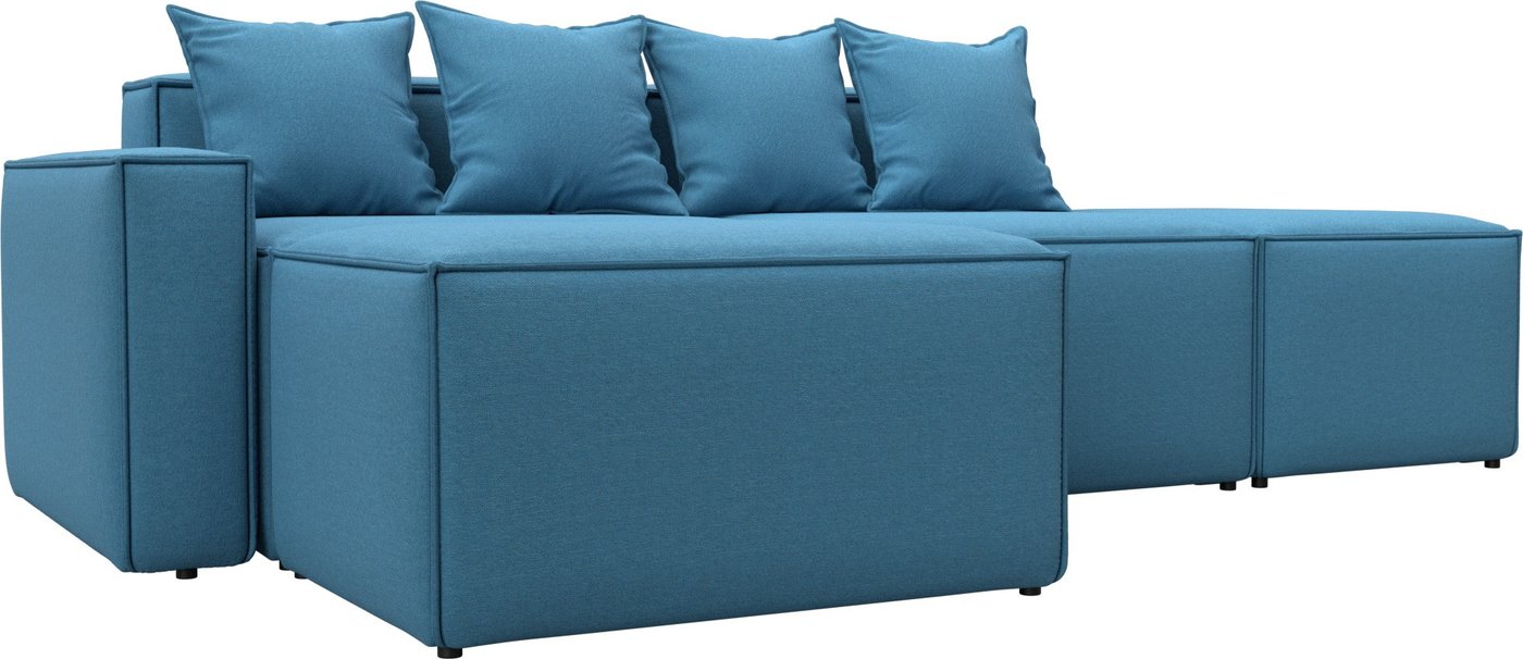 

Угловой диван Лига диванов Лига-063 угол левый 129786L (рогожка Амур 10 голубой)