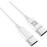 Кабель Defender F182 30 Вт USB Type-C - USB Type-C (2 м, белый)