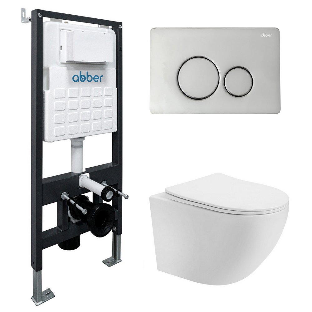 

Унитаз подвесной Abber Bequem AC1100T-AC0105-AC0121 (с кнопкой смыва)