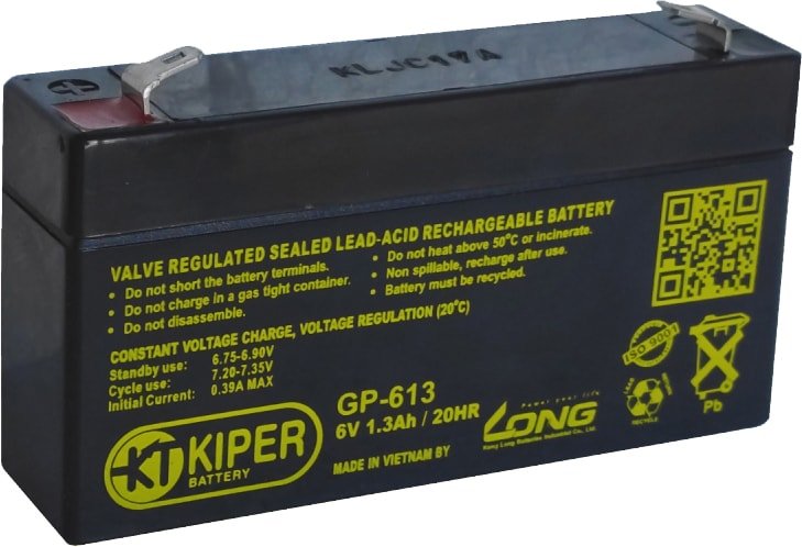 

Аккумулятор для ИБП Kiper GP-613 F1 (6В/1.3 А·ч)