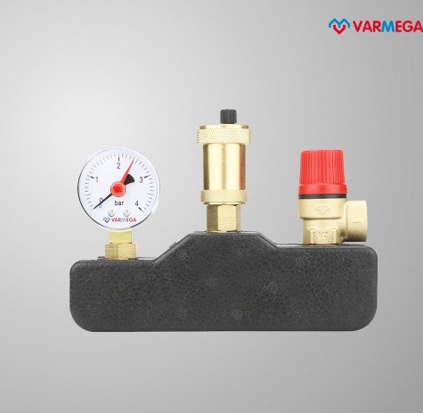 Запорная арматура Varmega Группа безопасности котла 1, латунь, с термоизоляцией VM16011