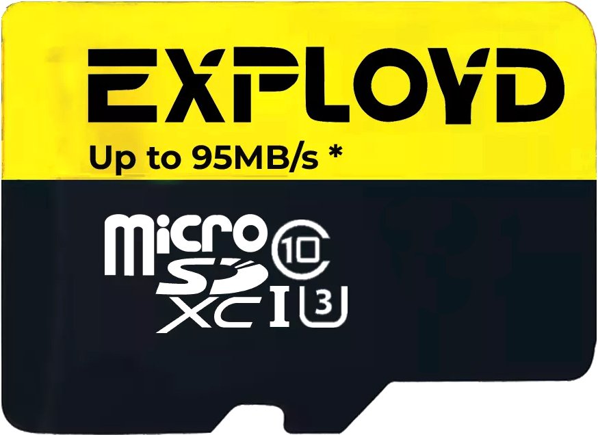 

Карта памяти Exployd Premium Series microSDXC 64GB EX064GCSDXC10UHS-1-ELU3-W/A-AD