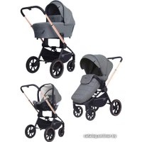 Универсальная коляска Rant MOWbaby Zoom PU (3 в 1, gold grey)