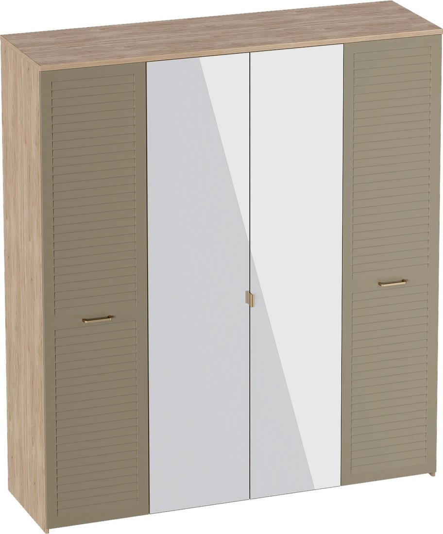 

Шкаф распашной Мебельград Гавана 4-хстворчатый 185.4x54.4x223 (дуб светлый натуральный/светло серый софт)