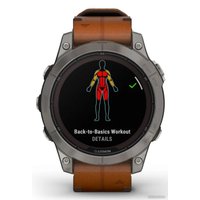 Умные часы Garmin Fenix 7 Pro Sapphire Solar (титан/каштановый, с кожаным и силиконовым ремешками)