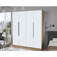 Шкаф распашной Интерлиния Концепт КТ-Ш4 (белый платинум/дуб золотой)