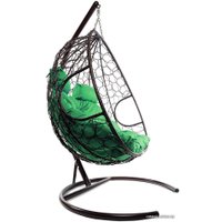 Подвесное кресло M-Group Для двоих 11450204 (коричневый ротанг/зеленая подушка)