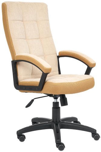 Офисное кресло TetChair Тренди (флок/ткань, бежевый/бронза)