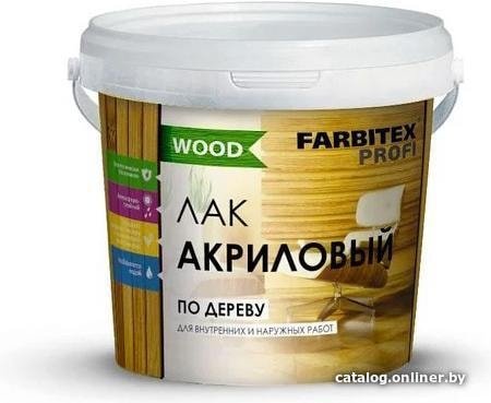 Лак Farbitex Profi Wood акриловый универсальный по дереву 0.9 л