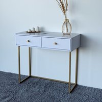 Туалетный столик без зеркала Shtabe Royal 5311 эко (белый/золото/р.золото)