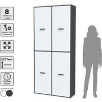 Шкаф распашной Интерлиния Skill-20 (4) (белый/антрацит)