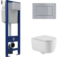 Унитаз подвесной Berges Wasserhaus Tornas Rimless + Atom 410 АТ-043332 (с кнопкой Atom хром глянец)