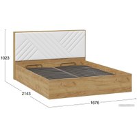 Кровать Трия Хилтон универсальная тип 1 с ПМ 160x200 (дуб крафт золотой/белый)