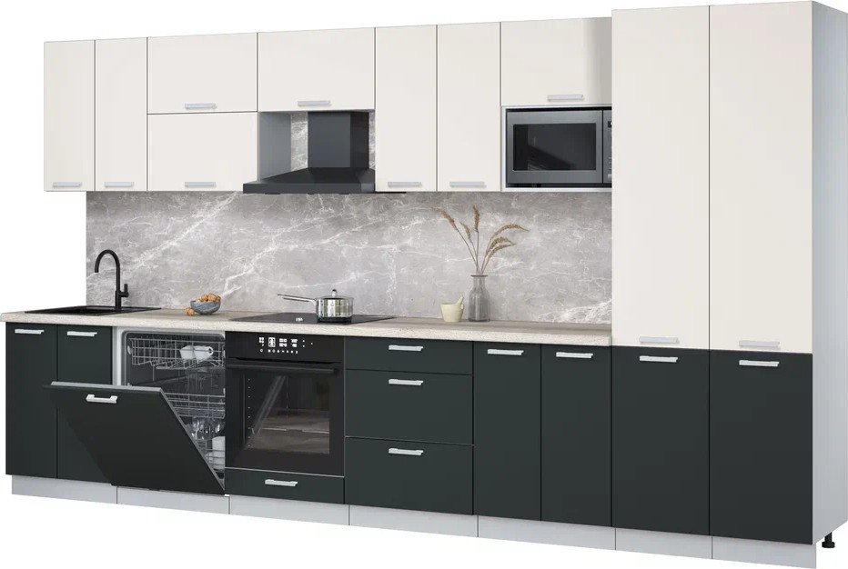 

Готовая кухня Интерлиния Мила Лайт 3.8-ПМ2 (персидский жемчуг/антрацит/травертин серый)