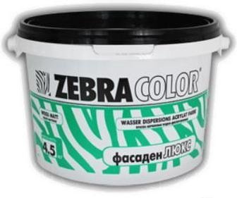 

Краска Zebracolor Фасаден Люкс 4.5кг (белый)