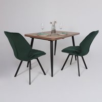 Кухонный стол Мамадома Borg radial-120 раздвижной 120-160х80 (дуб веллингтон/черный)